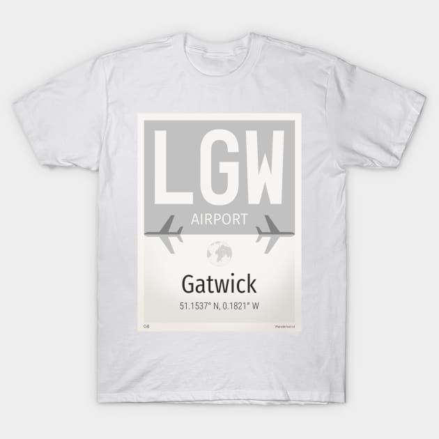 LGW Gatwick airport T-Shirt by Woohoo